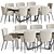 Modern 5-Piece Dining Set 3D model small image 1