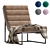 Elegant Horizontal Panel Armchair 3D model small image 1