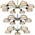 Anzazo Aviator: Beautiful Designer Chandelier 3D model small image 1