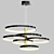 Black and Gold LED Pendant - Hoopla 3D model small image 3