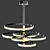 Black and Gold LED Pendant - Hoopla 3D model small image 4