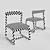 Vintage Italian Midcentury Chairs by Willy Rizzo 3D model small image 4
