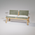 2-Seater Sofa with Side Tables 3D model small image 1