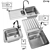 Premium Kitchen Sink Collection 3D model small image 1