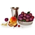 Plum Fruit Set: Realistic Still Life Sculpture 3D model small image 3