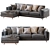 Modern Zander 2pc Chaise Sectional Sofa 3D model small image 2