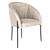 Velvet Chair in Light Beige | Garda Decor 3D model small image 1