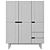 Modern Radis 3-Door Wardrobe 3D model small image 3