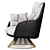 Sleek Gloss Accent Chair 3D model small image 3