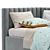 Modern Corner Bed with Elegant Panels 3D model small image 5