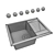 Elegant Classic Kitchen Sink 3D model small image 2