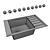 Florentina Lipsi 780R OM: Spacious Sink with Stainless Steel Grate 3D model small image 2