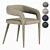 Elegant Gray Lisette Dining Chair 3D model small image 2