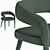 Elegant Gray Lisette Dining Chair 3D model small image 3