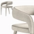 Elegant Gray Lisette Dining Chair 3D model small image 4