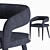 Elegant Gray Lisette Dining Chair 3D model small image 5