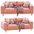 Modern Naxos 2-Seater Sofa 3D model small image 3