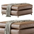 Elegant Hugo Ottoman: Plywood & Solid Wood Structure, Removable Goose Down Cushion 3D model small image 2