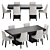 Sleek Modern Table Set 3D model small image 1