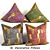 Embroidered Faux Leather/Velvet Decorative Pillows 3D model small image 1