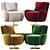 Modern Barrel Swivel Chair 3D model small image 2