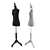 VidaXL Female Mannequin - Striped or Black, 156cm 3D model small image 2