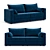 Elegant 2 + 4 Seater Sofa 3D model small image 1