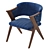 Luxurious Star Velvet Armchair 3D model small image 2