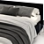 Elegant Molteni Ribbon Black Bed 3D model small image 2