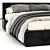 Elegant Molteni Ribbon Black Bed 3D model small image 3