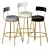 Plush Velvet Counter Stool 3D model small image 5