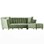 Modern 3-Seater Sofa 3D model small image 2