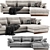 Modern West Elm Harmony Chaise: Elegant Comfort & Style 3D model small image 1