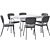 Stylish Gray Chair & Versatile White Extendable Table Set 3D model small image 1