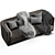 Sonrad Luxury Sofa by Fendi 3D model small image 5