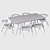 Elegant Salma & Ren Modern Dining Set 3D model small image 3