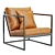 Modern Leather Armchair | Dark Metal Frame 3D model small image 4