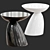 Sleek Black Oval End Table 3D model small image 2