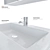 Modern White Washbasin Cabinet with Integrated Sink 3D model small image 6