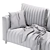 Wave Leather Modern Sofa 3D model small image 5