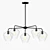 Illuminating Intrigue: Sculptural Glass Chandelier 3D model small image 1