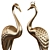 Bronze Pair of Cranes - 52cm 3D model small image 5