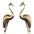 Bronze Pair of Cranes - 52cm 3D model small image 6