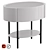 Elegant Bedside Table with Glass Top and Drawer 3D model small image 1