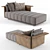 Freeman Duvet Chaise: Extreme Softness & Elegant Stitching 3D model small image 2