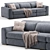 Contemporary Cast Modular Sofa 3D model small image 1