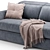 Contemporary Cast Modular Sofa 3D model small image 3