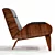 Paulo Leather Bent Ply Chair 3D model small image 2
