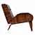 Paulo Leather Bent Ply Chair 3D model small image 5