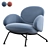 BAIXA Softline Velvet Armchair 3D model small image 1